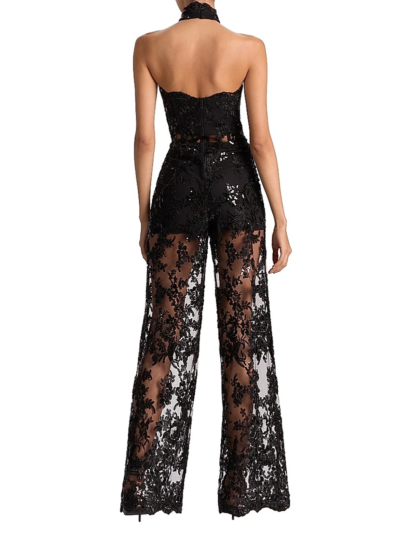 Georgie Sequin-Embellished Lace Jumpsuit