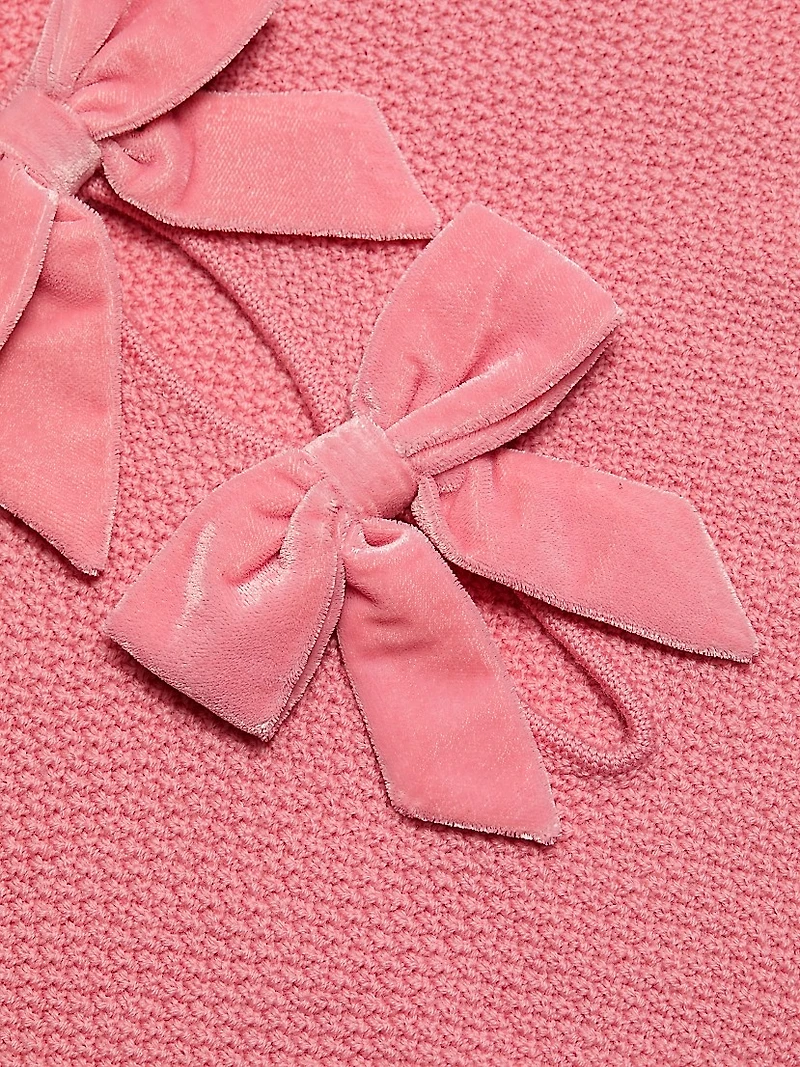 Doris Bow Puff-Sleeve Sweater