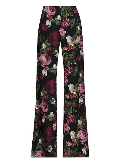 Teeny Floral Boot-Cut Pants