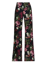 Teeny Floral Boot-Cut Pants