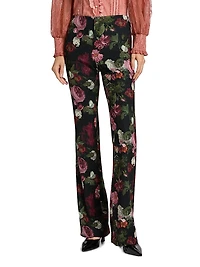 Teeny Floral Boot-Cut Pants