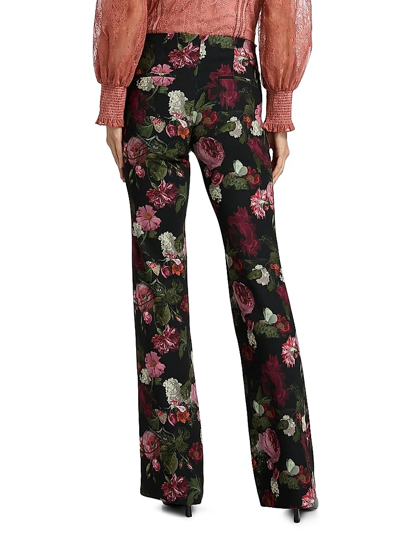 Teeny Floral Boot-Cut Pants