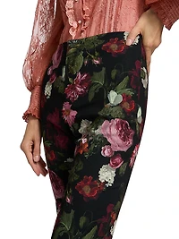 Teeny Floral Boot-Cut Pants