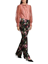 Teeny Floral Boot-Cut Pants
