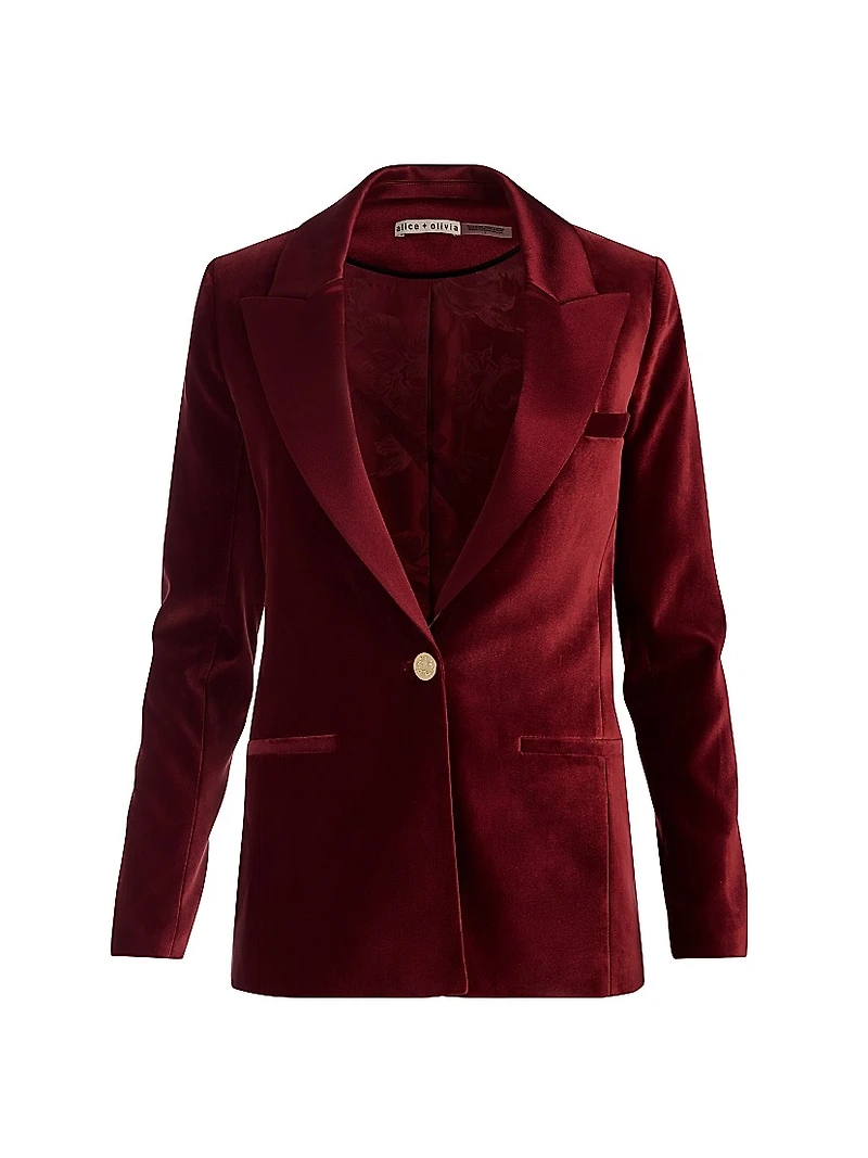 Silas Velvet Single-Breasted Blazer