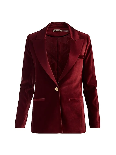 Silas Velvet Single-Breasted Blazer