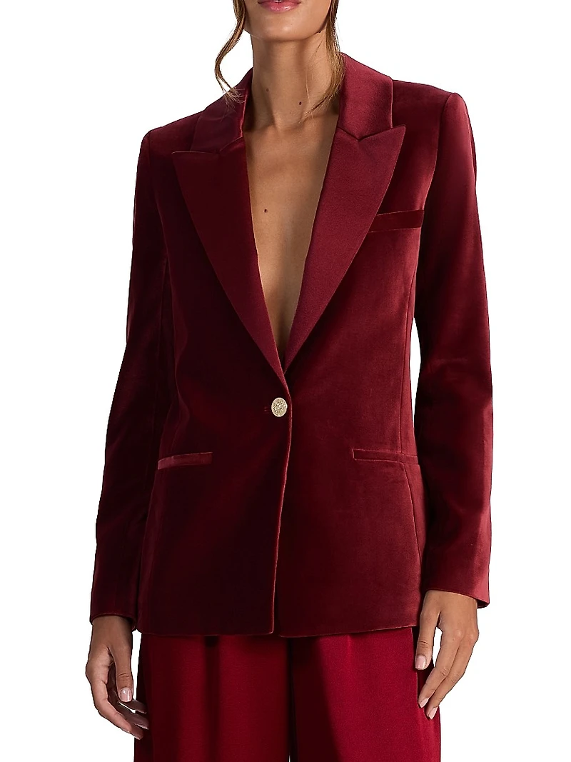 Silas Velvet Single-Breasted Blazer