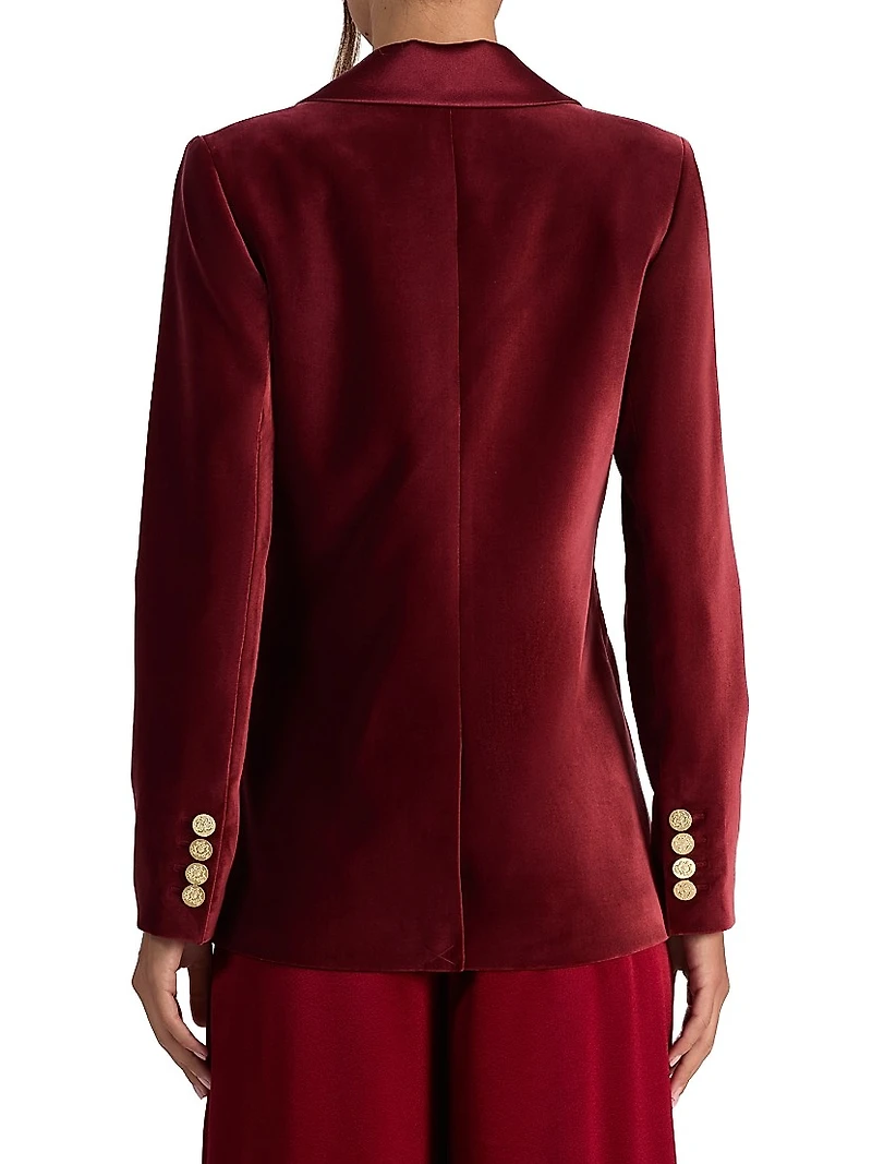 Silas Velvet Single-Breasted Blazer