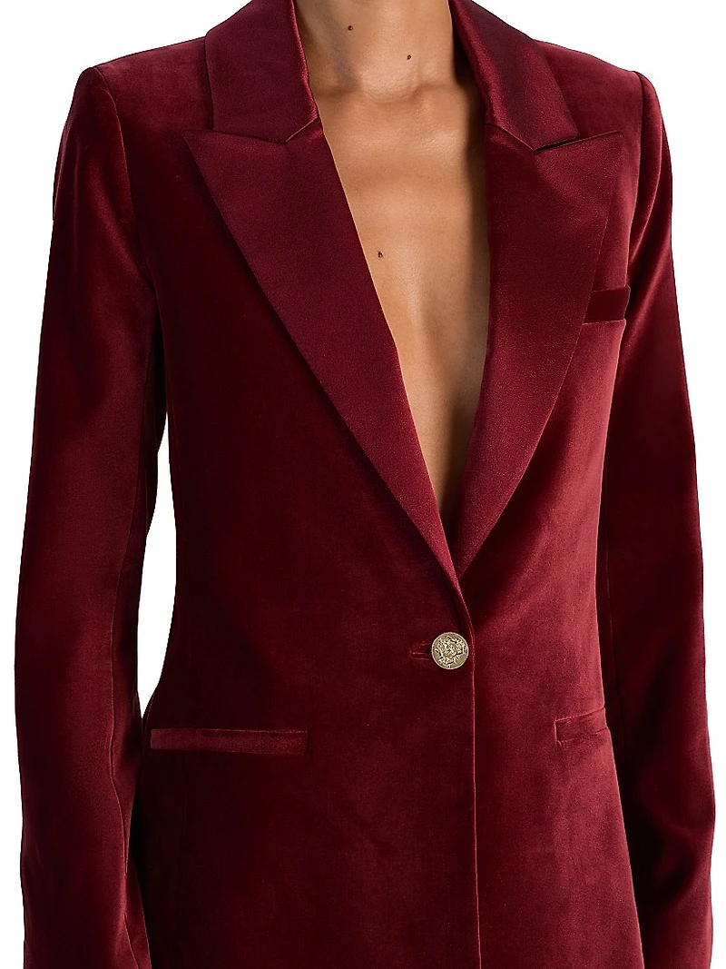 Silas Velvet Single-Breasted Blazer