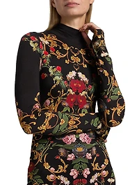 Delora Floral Turtleneck Midi-Dress