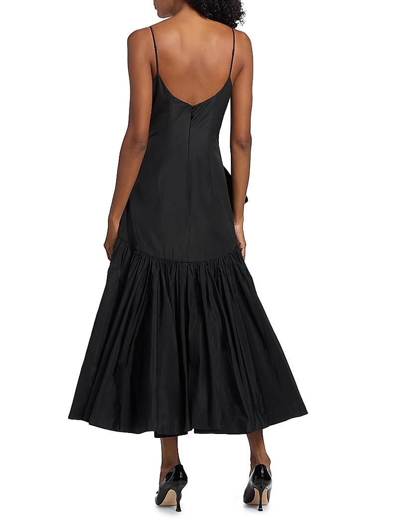 Ellett Tafetta Drop-Waist Midi-Dress