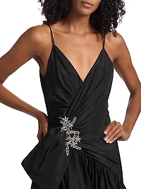 Ellett Tafetta Drop-Waist Midi-Dress