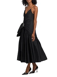 Ellett Tafetta Drop-Waist Midi-Dress