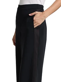 Melanie Crépe Tuxedo Striped Pants