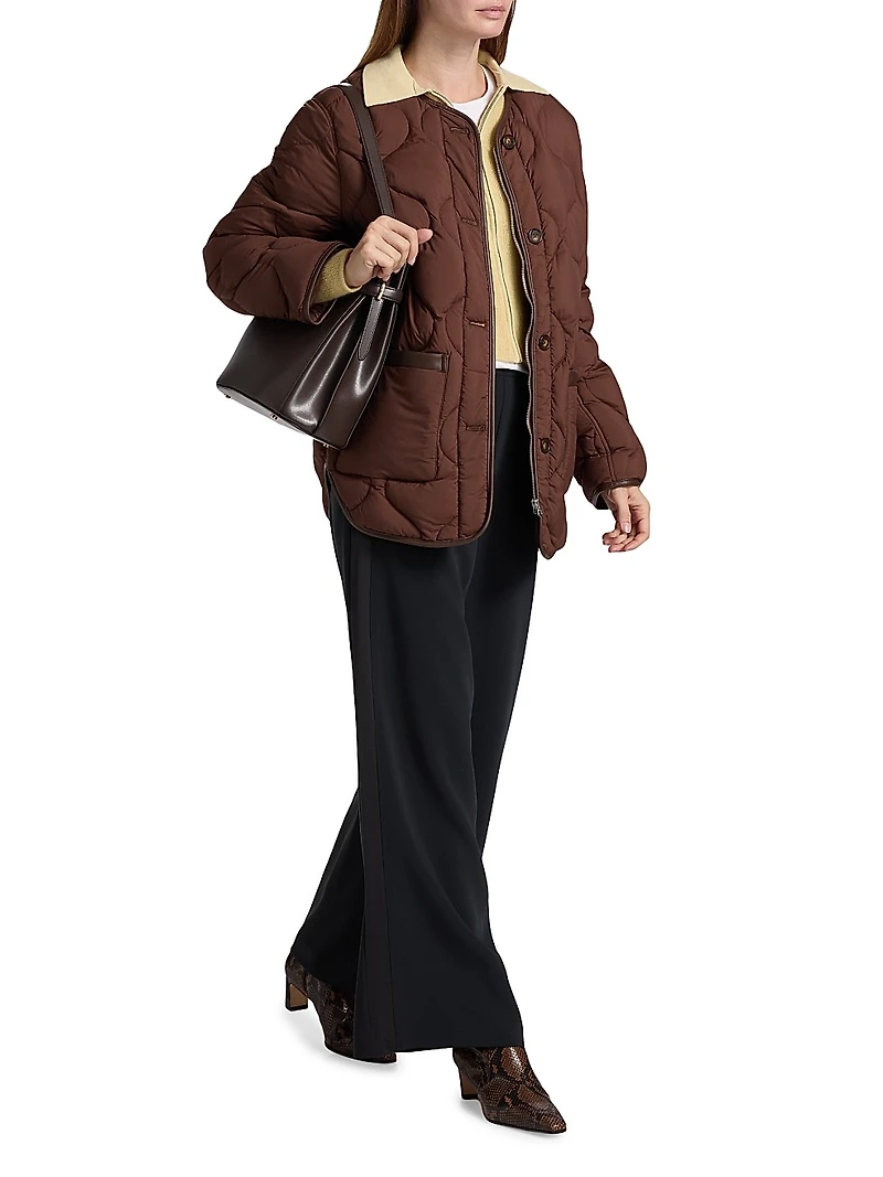 Melanie Crépe Tuxedo Striped Pants