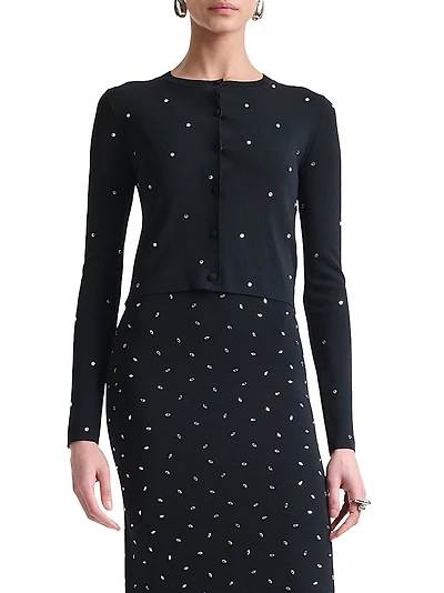 Dorrie Imitation Pearl-Embellished Cardigan