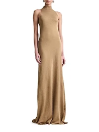 Mitzi Metallic Sleeveless Column Gown