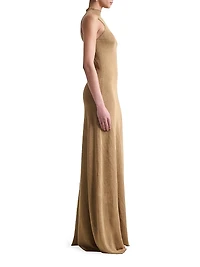 Mitzi Metallic Sleeveless Column Gown