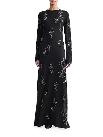 Bozka Embellished Floral Gown