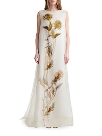 Jools Blurred Floral Silk Gown