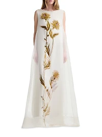 Jools Blurred Floral Silk Gown