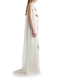 Jools Blurred Floral Silk Gown