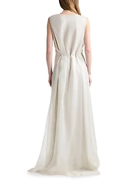 Jools Blurred Floral Silk Gown