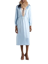 Long Sleeved Silk and Lace Dress