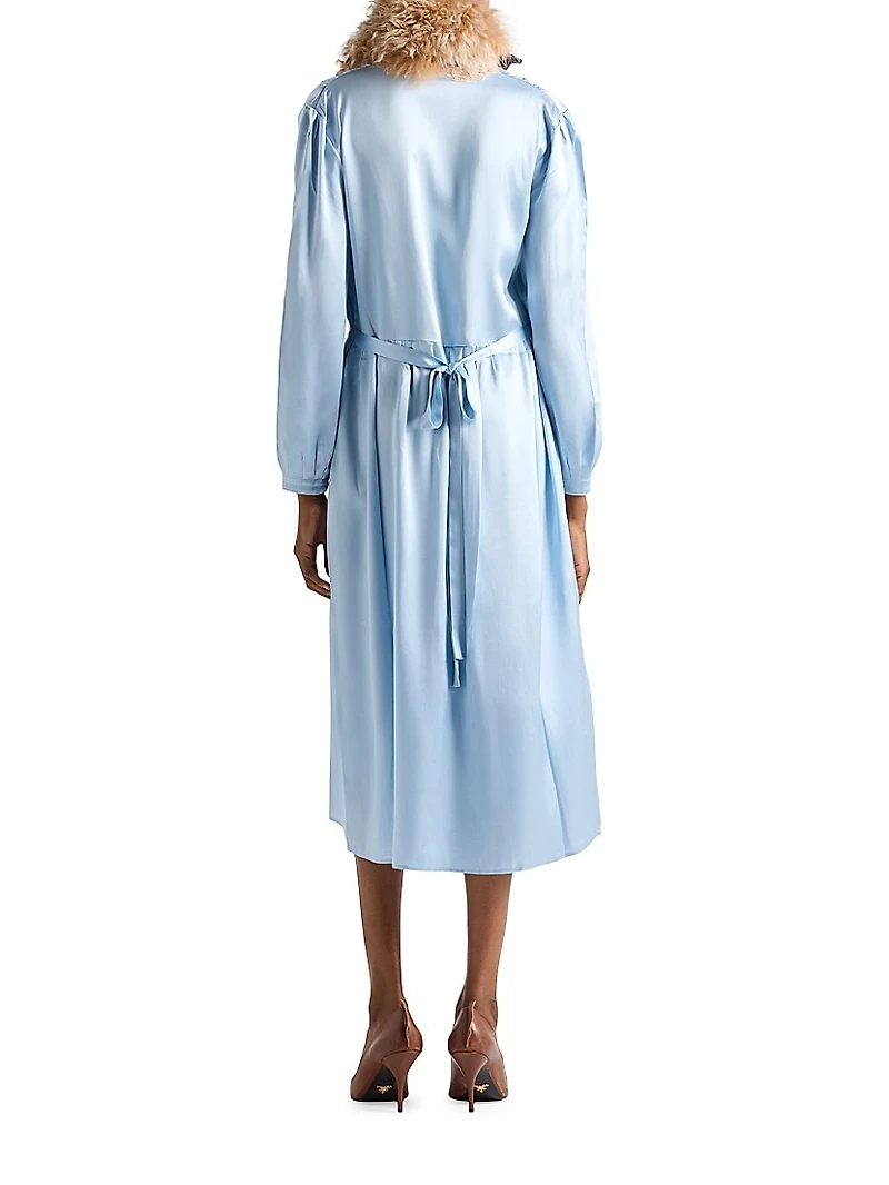 Long Sleeved Silk and Lace Dress