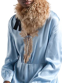 Long Sleeved Silk and Lace Dress