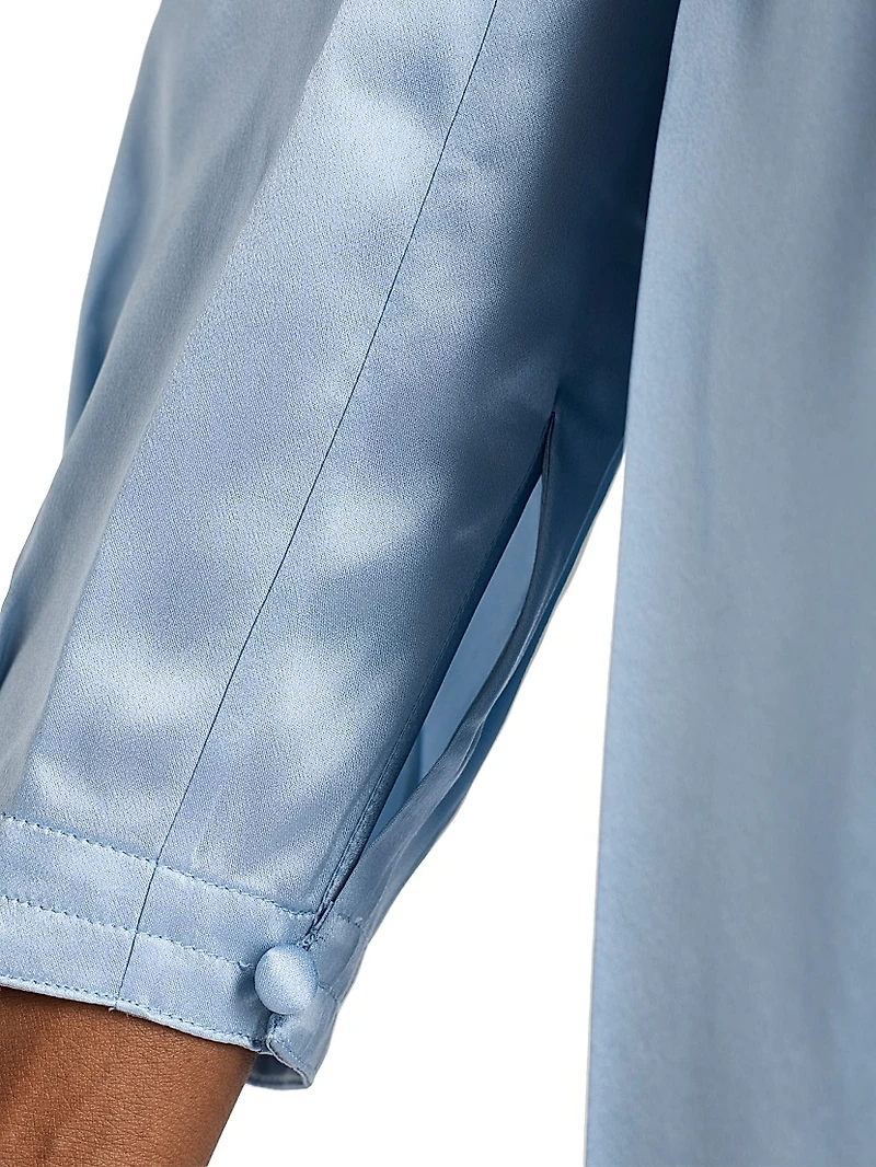 Long Sleeved Silk and Lace Dress