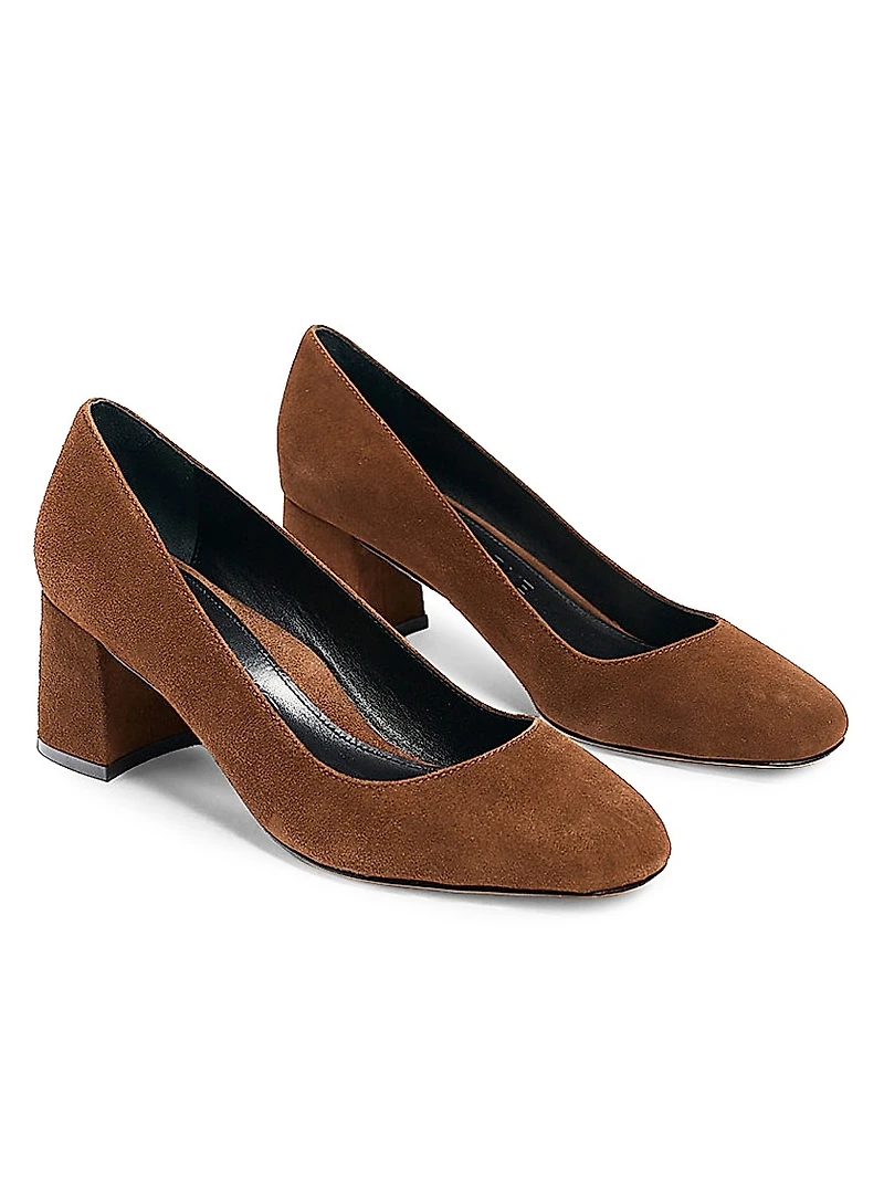 Block Heel 60MM Suede Pumps