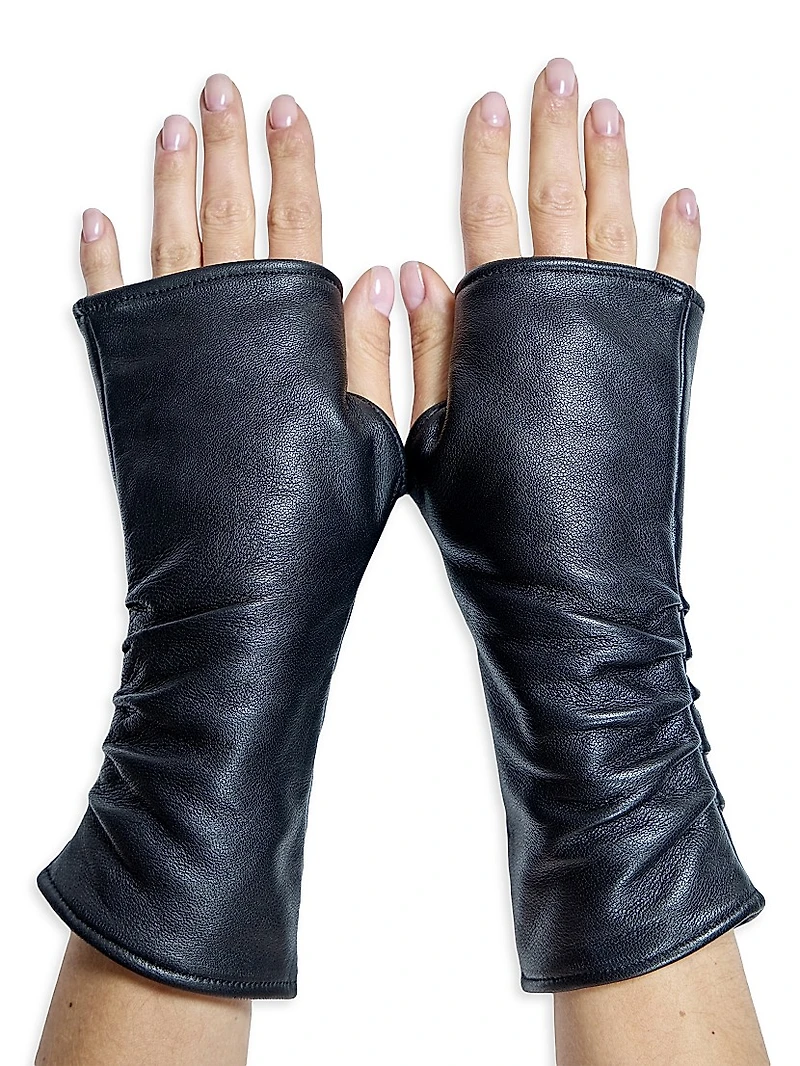 Leather Fingerless Gloves