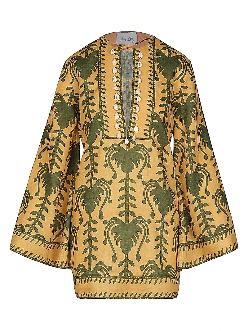 Wild Savannah Embellished Printed Tunic Minidress