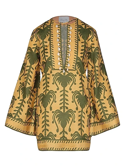 Wild Savannah Embellished Printed Tunic Minidress