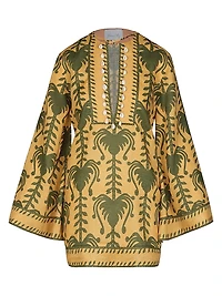 Wild Savannah Embellished Printed Tunic Minidress