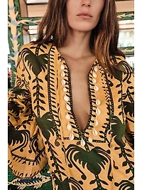 Wild Savannah Embellished Printed Tunic Minidress