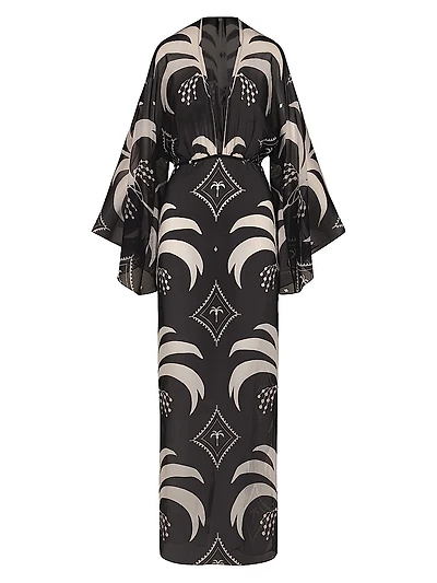 Spiritual Healers Sheer Printed Cover-Up Maxi Dress
