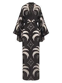 Spiritual Healers Sheer Printed Cover-Up Maxi Dress