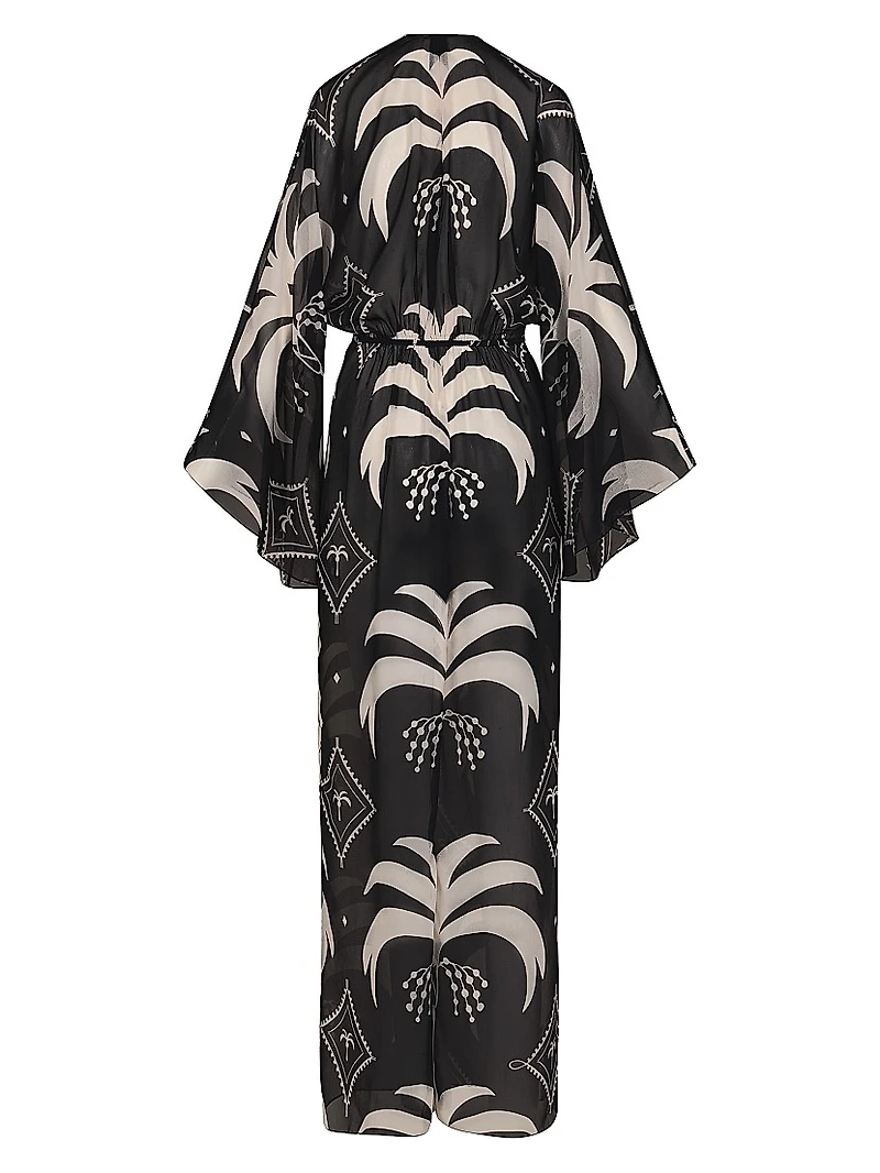 Spiritual Healers Sheer Printed Cover-Up Maxi Dress