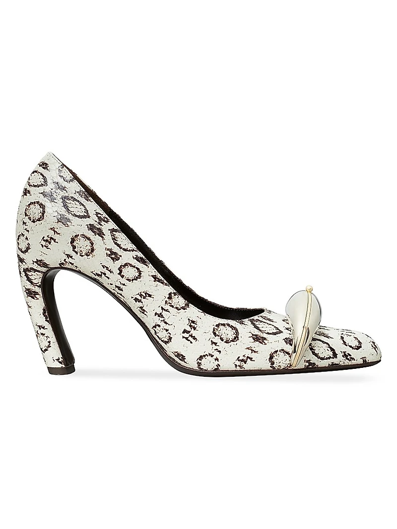 Pierced Xl 90MM Snakeskin-Print Leather Pumps