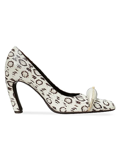 Pierced Xl 90MM Snakeskin-Print Leather Pumps