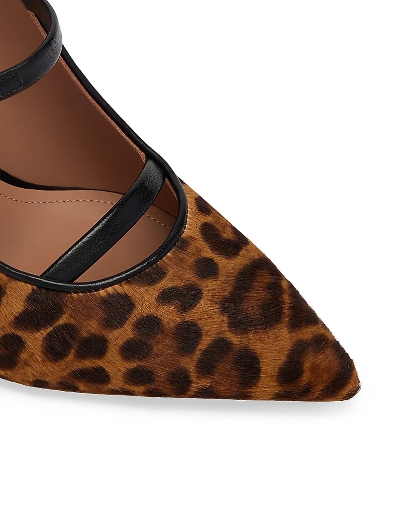 Gala 70MM Leopard-Print Calf Hair Mules