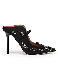 Maureen 100MM Satin Crystal-Embellished Mules