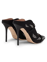 Maureen 100MM Satin Crystal-Embellished Mules