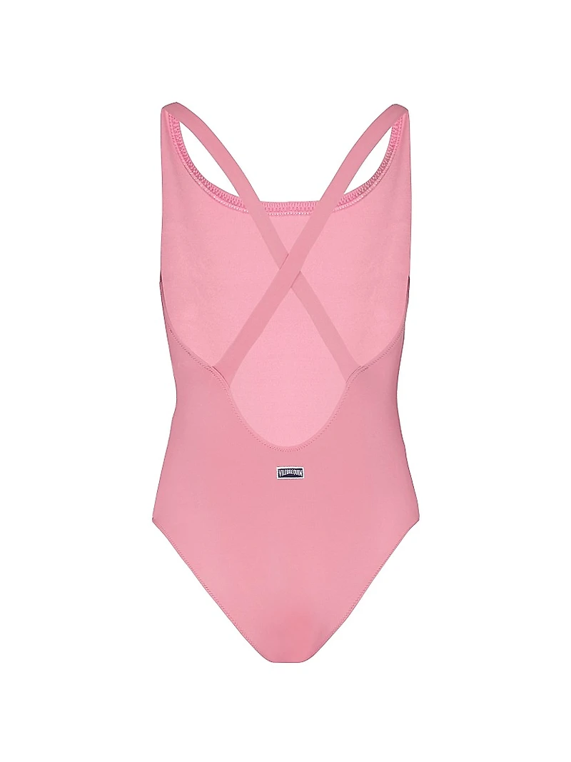 Little Girl's & Crisscross-Back One-Piece Swimsuit