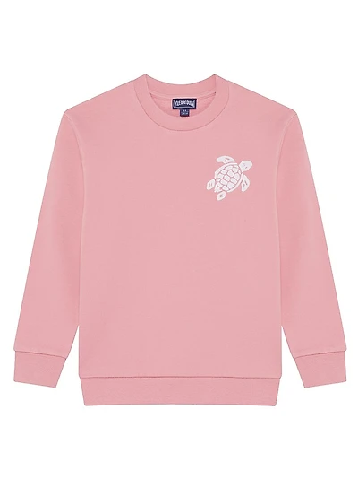 Little Kid's & Turtle-Embroidered Crewneck Sweatshirt