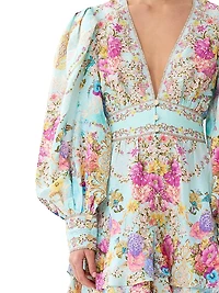 Floral Linen-Blend Minidress