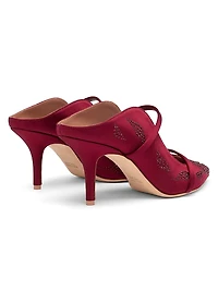 Maureen 70MM Satin Crystal-Embellished Mules