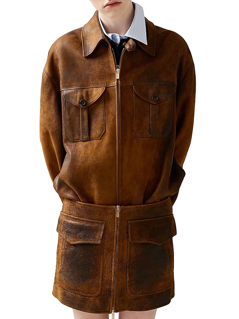 Waxed Suede Leather Jacket